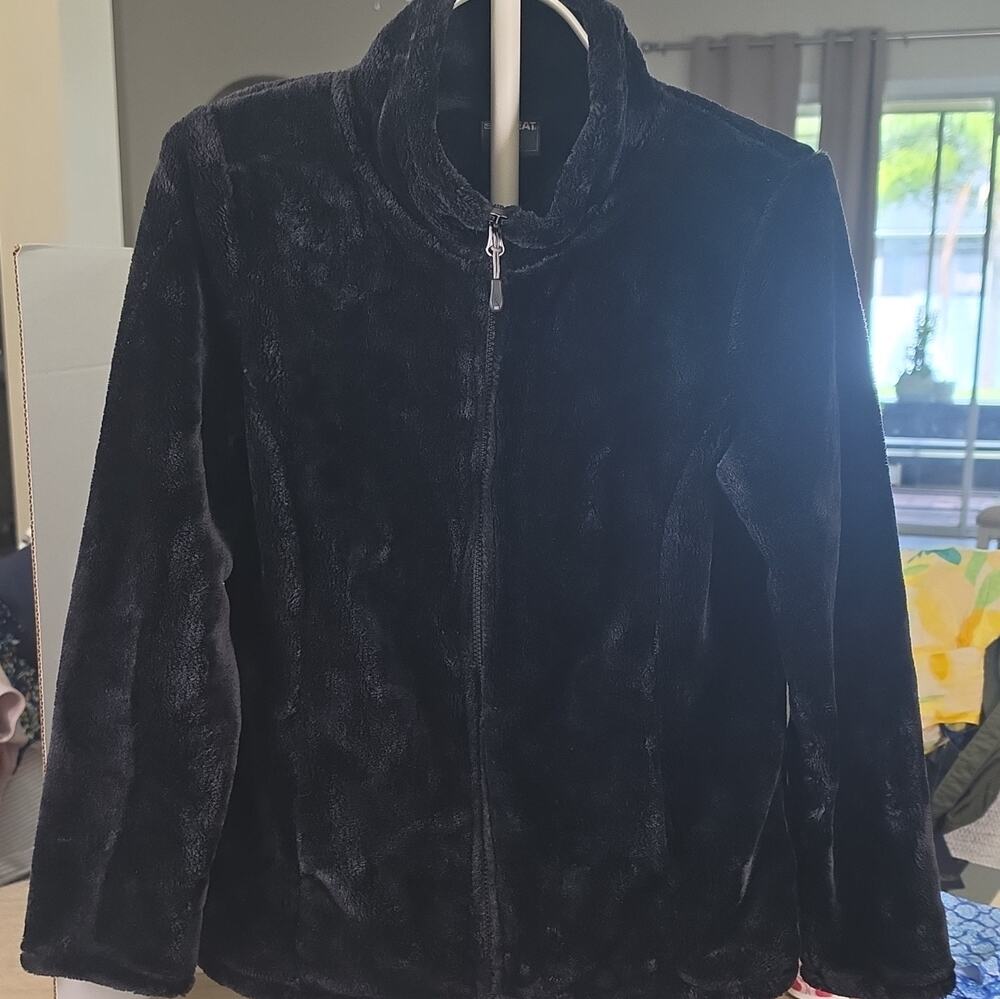 32 Degrees Heat Women's Black Full-Zip Jacket w/ Pockets Short Length Size M
